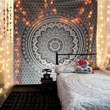 Wandteppich Wandteppich Mandala grau schwarz Wandtuch Zuhause – Accessoires und Dekorationen Naty Shop