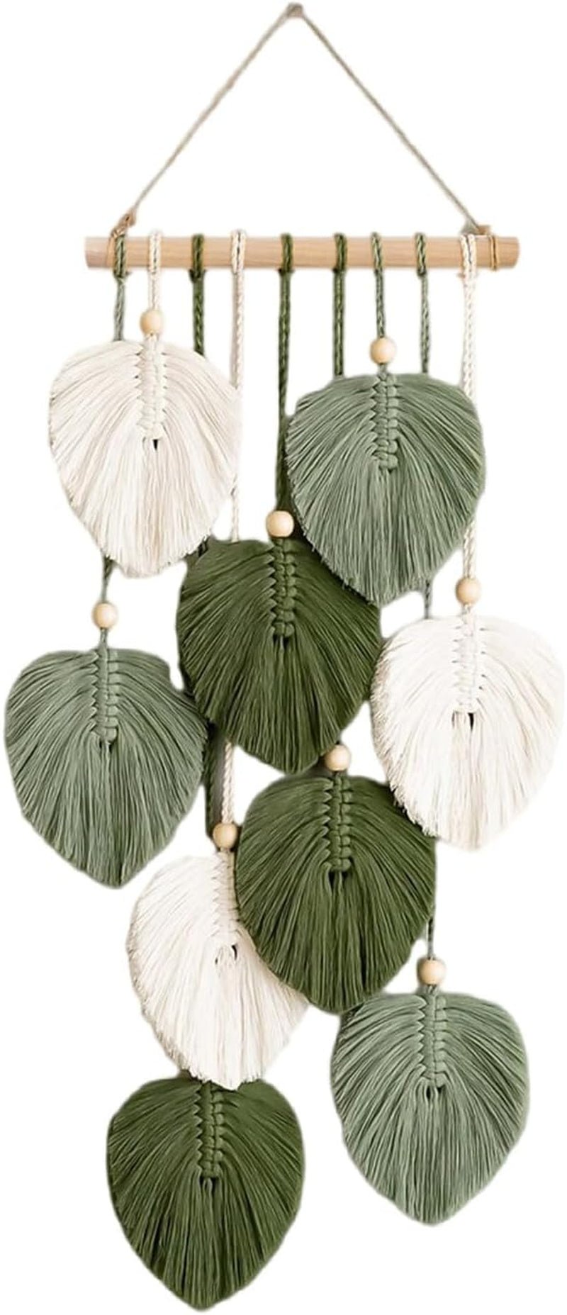 Wandteppich, Wandteppich, Holzperlen, grüne Blätter, Anleitung, Zuhause – Accessoires und Dekorationen, Naty Shop, Standardtitel