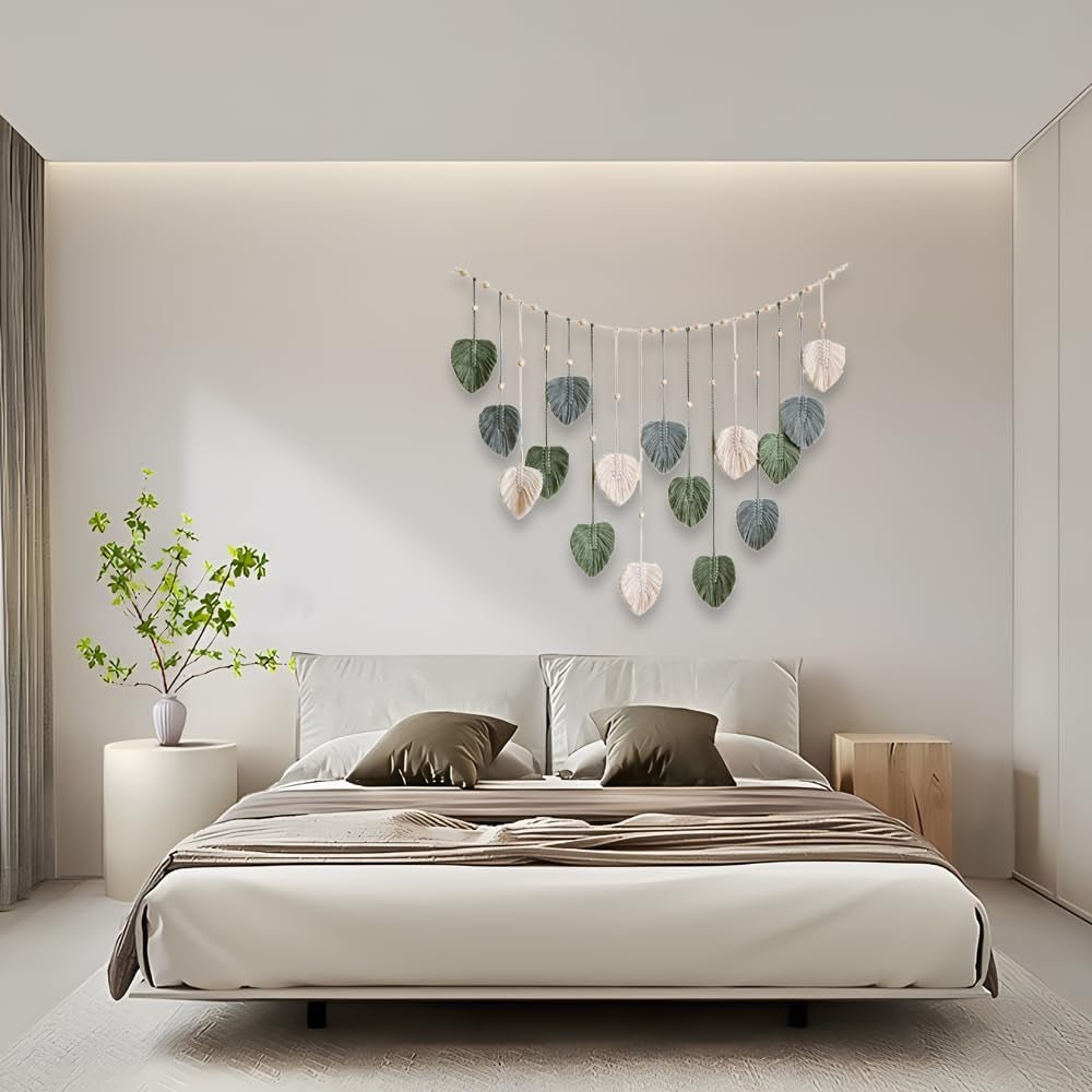 Gobelin grün gewebter Wandteppich mit Holznägeln Zuhause – Accessoires und Dekorationen Naty Shop