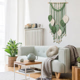 Wandteppich Weldomcor Wandteppich kleine Handelsperlen Holzblätter Startseite - Accessoires und Dekorationen Naty Shop