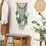 Wandteppich Weldomcor Wandteppich kleine Handelsperlen Holzblätter Startseite - Accessoires und Dekorationen Naty Shop