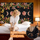 Yisumei Wandteppich ästhetische Mondblumen schwarz Größe Zuhause – Accessoires und Dekorationen Naty Shop
