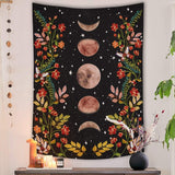 Wandteppich Yisumei Ästhetik Mond Blumen schwarz Größe Zuhause – Accessoires und Dekorationen Naty Shop Luna 150 L x 130 B cm