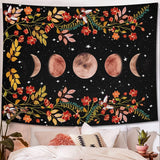 Yisumei Wandteppich ästhetische Mondblumen schwarz Größe Zuhause – Accessoires und Dekorationen Naty Shop