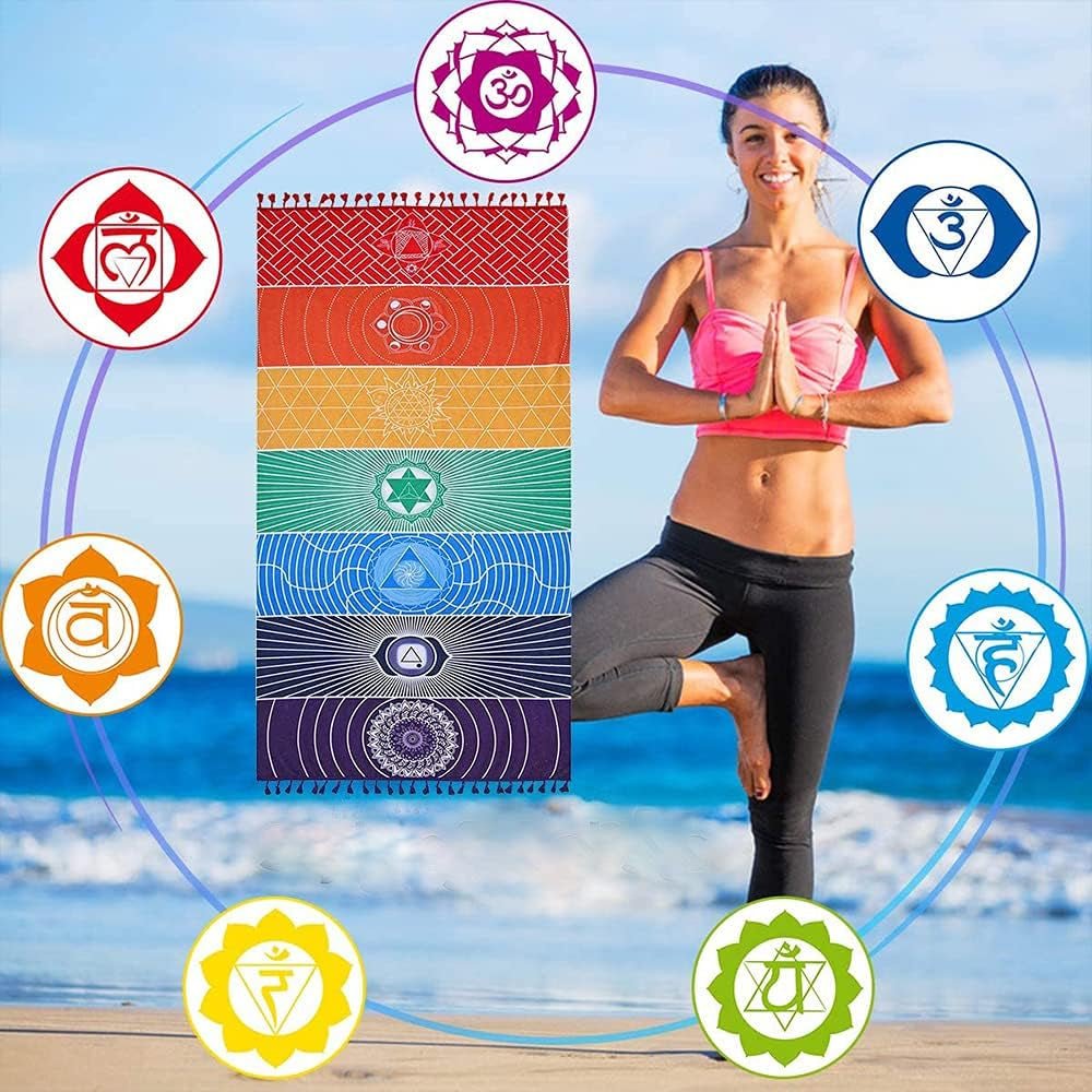 Wandteppich Yoga Meditation Sieben Chakra Hippie Casa - Accessoires und Dekorationen Naty Shop