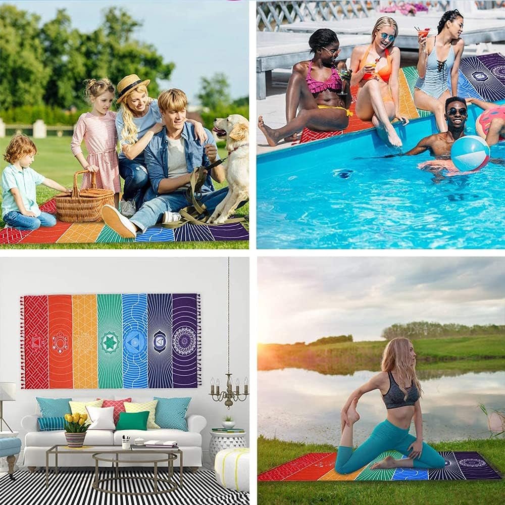 Wandteppich Yoga Meditation Sieben Chakra Hippie Casa - Accessoires und Dekorationen Naty Shop