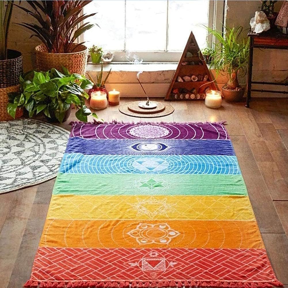 Wandteppich Yoga Meditation Sieben Chakra Hippie Casa - Accessoires und Dekorationen Naty Shop