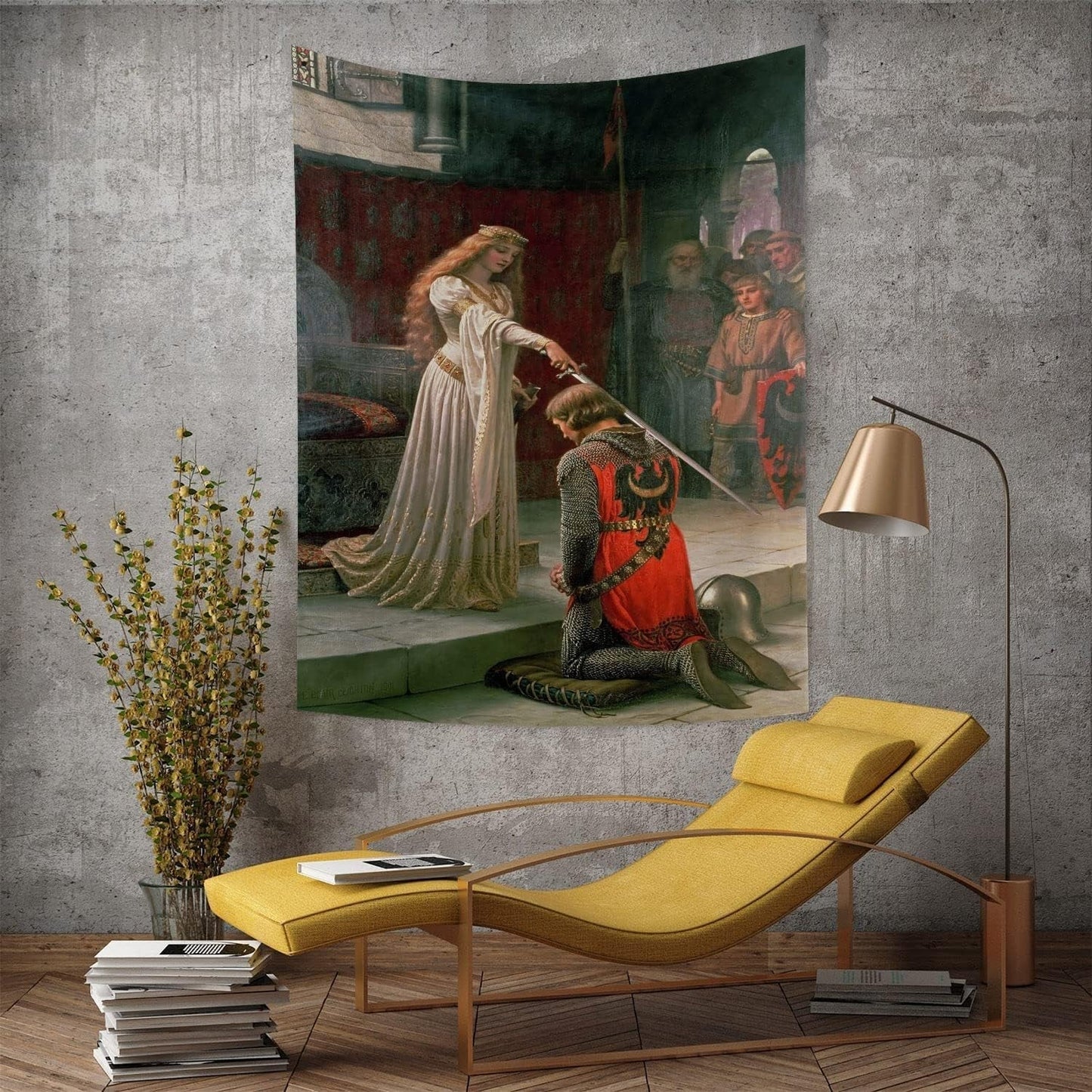 Wandteppich Yongfoto Ritter Ölgemälde Mittelalter England Zuhause – Accessoires und Dekorationen Naty Shop