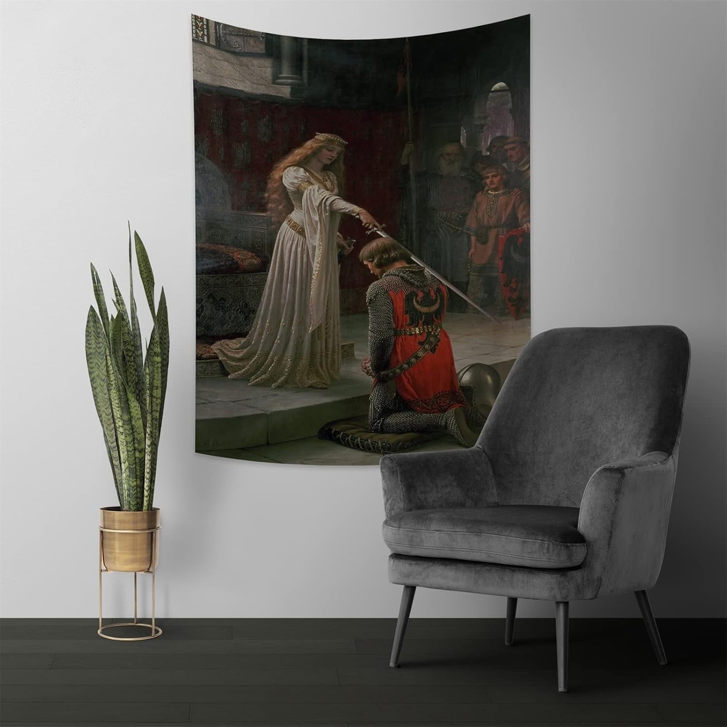 Wandteppich Yongfoto Ritter Ölgemälde Mittelalter England Zuhause – Accessoires und Dekorationen Naty Shop