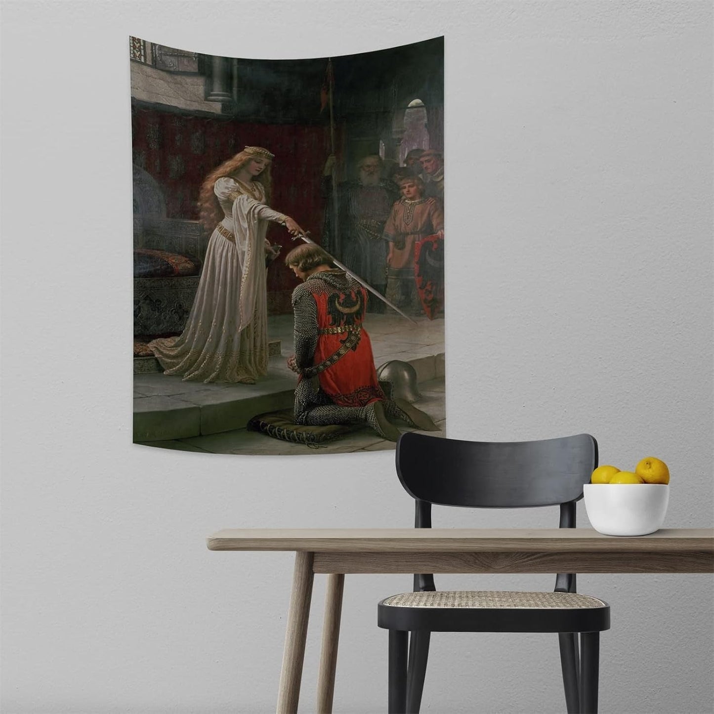 Wandteppich Yongfoto Ritter Ölgemälde Mittelalter England Zuhause – Accessoires und Dekorationen Naty Shop