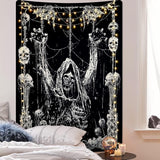 Tapisserie yrendenge menschlicher Totenkopf schwarz weiß Zuhause - Accessoires und Dekorationen Naty Shop