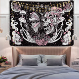 Wandteppich Yrenendenge Schmetterlinge Skelett Pilze Haus Sterne Mond Casa - Accessoires und Dekorationen Naty Shop