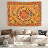 Wandteppich Yugarlibi brennende Sonne Frühlingsblumen Vintage Wand Home - Accessoires und Dekorationen Naty Shop