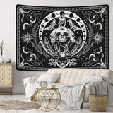 Gobelin Yugarlibi Skelett schwarze Schlange Motten ästhetische Leinwand Zuhause - Accessoires und Dekorationen Naty Shop