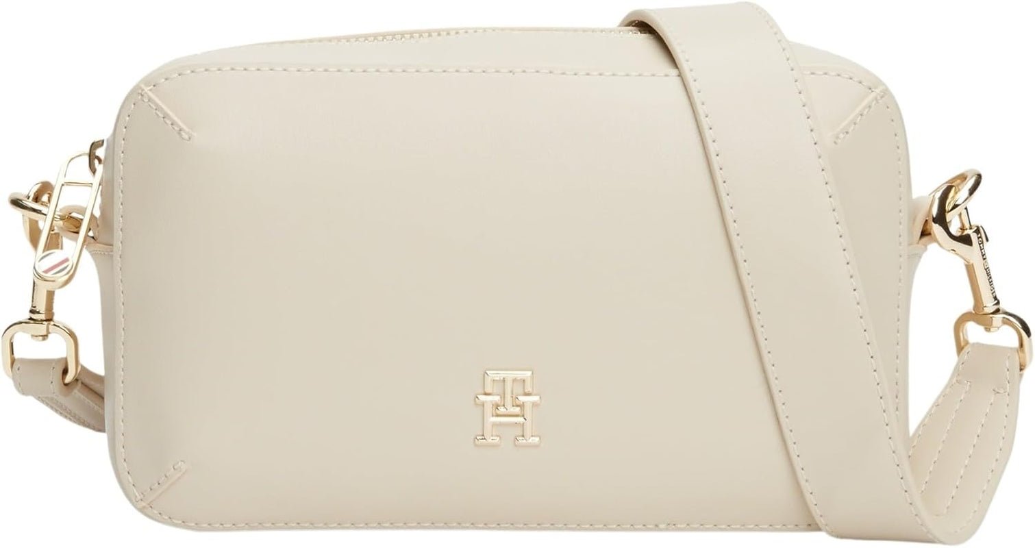Tommy Hilfiger Umhängetasche Chic Flap Crossover Kleine Damentaschen Naty Shop Beige (klassisches Beige)