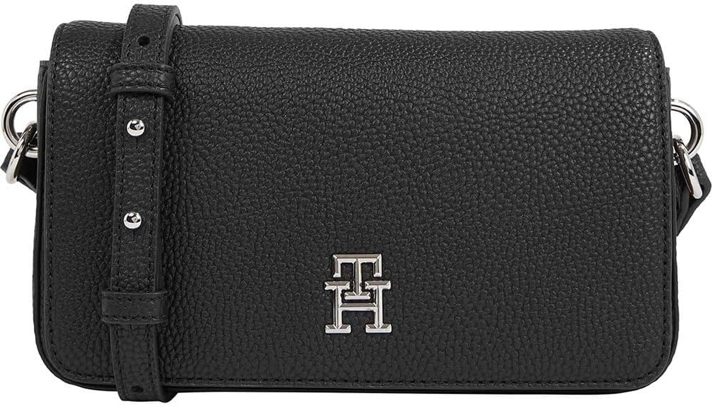 Tommy Hilfiger Umhängetasche Emblem Flap Crossover Kleine Damentaschen Naty Shop Schwarz