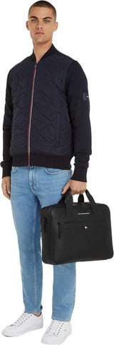 Tommy Hilfiger ESSENTIAL PU COMPUTER BAG Laptoptasche für Herren, Schwarz, OS-Gepäck und Reiseausrüstung Naty Shop
