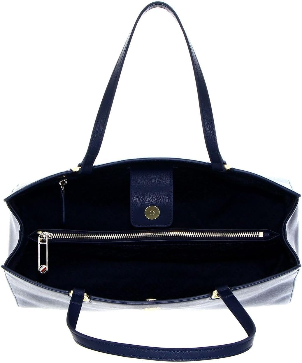 Tommy Hilfiger Damentasche TH Timeless Satchel mit Innentaschen, Blau (Space Blue), Einheitsgröße Damentaschen Naty Shop