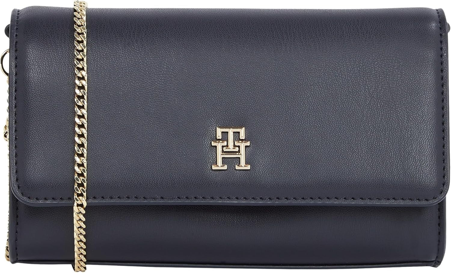 Tommy Hilfiger Umhängetasche Eternity Chain Crossover Schulterkette Taschen Damen Naty Shop Blau (Space Blue)