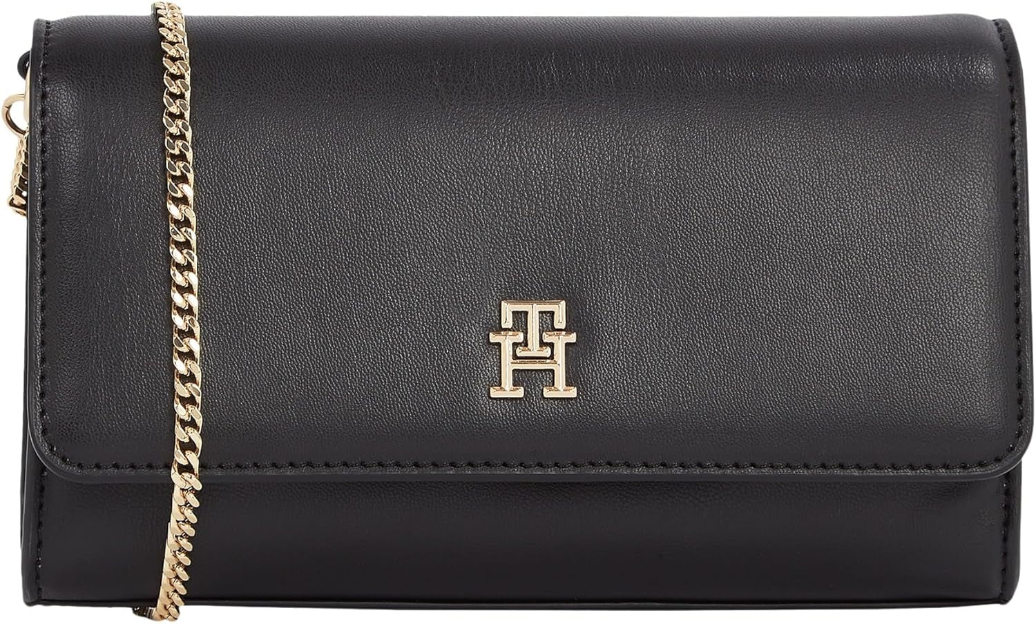 Tommy Hilfiger Umhängetasche Eternity Chain Crossover Umhängetaschen Damen Naty Shop Schwarz (Schwarz)