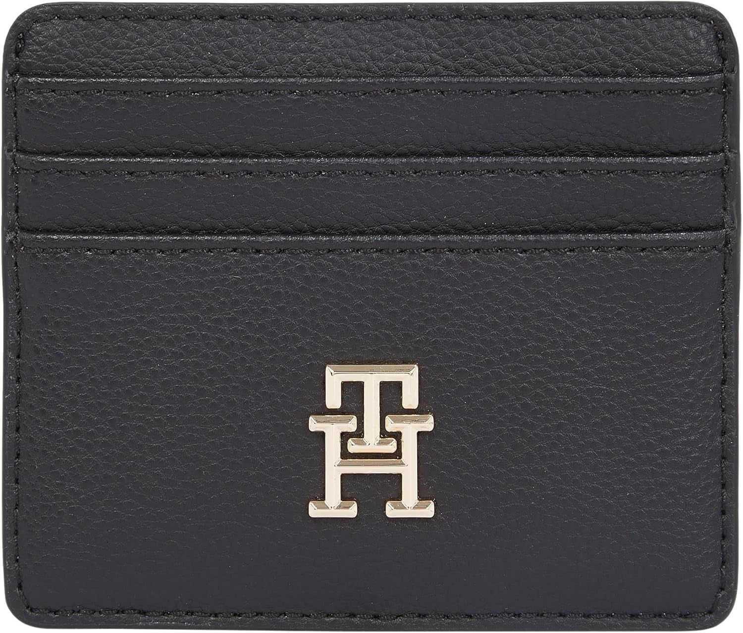 Tommy Hilfiger Damen-Kartenetui Soft Logotape Small, schwarz, Einheitsgröße Damenbrieftasche Naty Shop Standardtitel