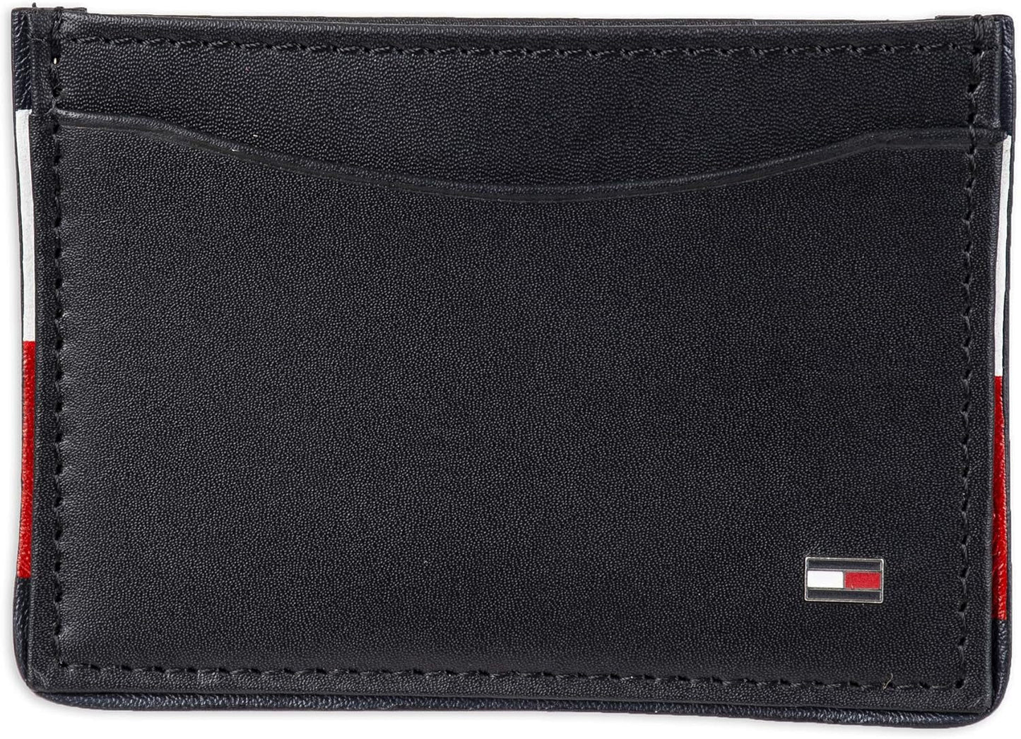 Tommy Hilfiger Herren-Geldbörse mit RFID-blockierendem Kartenetui, Kartenhalter-Geldbörse, Naty Shop, Black Pepper, Einheitsgröße