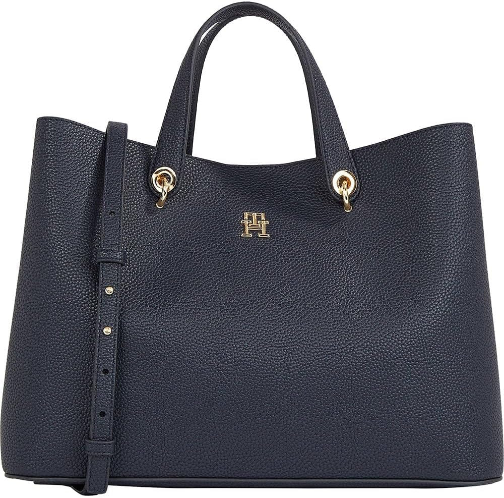 Tommy Hilfiger Umhängetasche Emblem abnehmbarer Schultergurt Taschen Damen Naty Shop Blau (Space Blue)