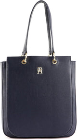 Tommy Hilfiger Th Emblem Ns Work Tote Aw0aw14498 Tragetasche Damen Taschen Naty Shop Blau (Space Blue)