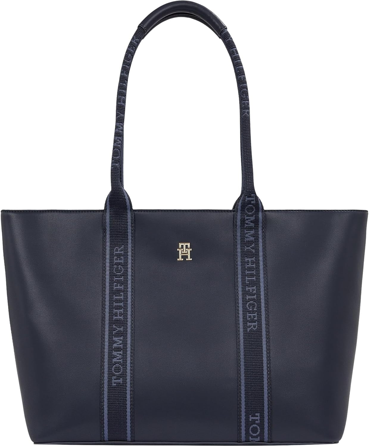 Tommy Hilfiger Th Logotape Tote Aw0aw17198 Tragetasche Damen Taschen Naty Shop Blau (Space Blue)
