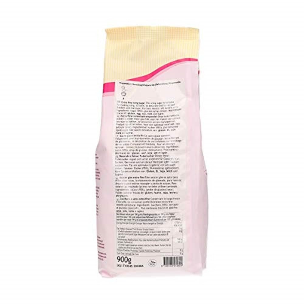 FunCakes Puderzucker, raffinierter Puderzucker in Süßwarenqualität, ultrafeine Textur, perfekt für die Herstellung von Buttercreme oder zum Verteilen von Fondant, Halal, 900 g Naty Shop Zuckerpaste