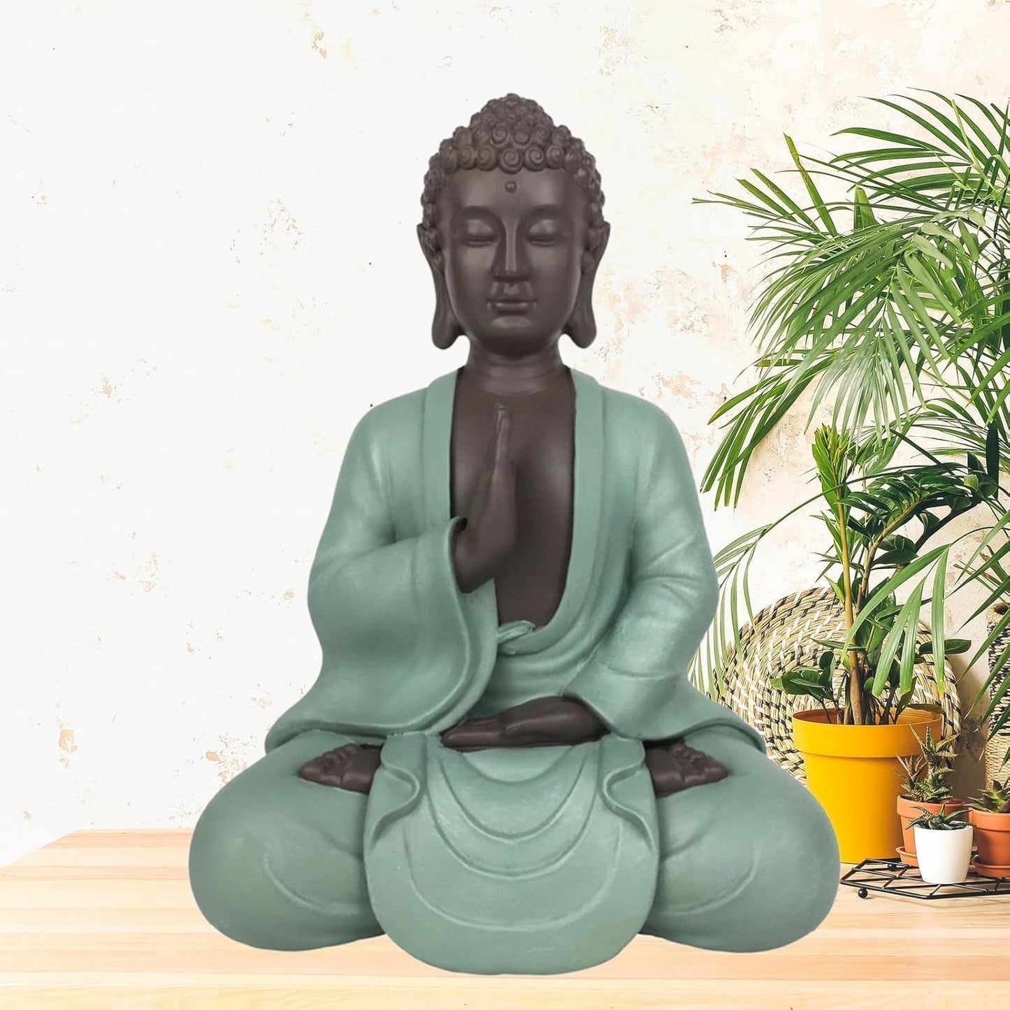 Zen Arôme SBM5 Zen Bodhi Statue, grün/braun, 20 cm hoch Statuetten und Skulpturen Naty Shop