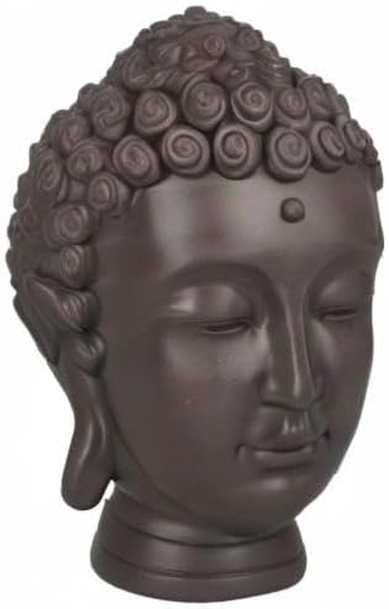 Zen'Light - Statuette mit Buddha-Kopf - Dekoration für Zen, Meditation und Feng Shui - Geschenk für eine entspannende und spirituelle Atmosphäre - Buddha-Statuette - Höhe: 20 cm - Farbe: grün/braun Statuetten und Skulpturen Naty Shop