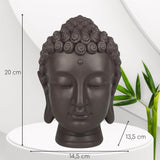 Zen'Light - Statuette mit Buddha-Kopf - Dekoration für Zen, Meditation und Feng Shui - Geschenk für eine entspannende und spirituelle Atmosphäre - Buddha-Statuette - Höhe: 20 cm - Farbe: grün/braun Statuetten und Skulpturen Naty Shop